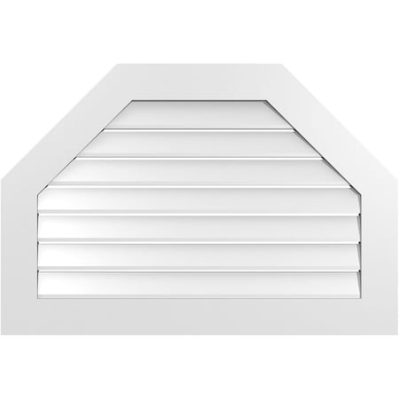 Ekena Millwork Octagonal Top Surface Mount PVC Gable Vent: Functional, w/ 3-1/2"W x 1"P Standard Frame, 38"W x 26"H GVPOT38X2601SF